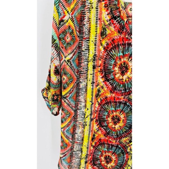 Ivy Jane Sheer Tunic Twist & Shout Boho Peasant Half Sleeve Size XS - Picture 4 of 13